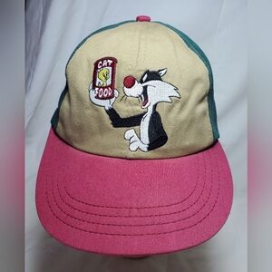 Sylvester Cat Food Vtg 1991 Warner Bros Studio Store Snapback Hat, NWOT